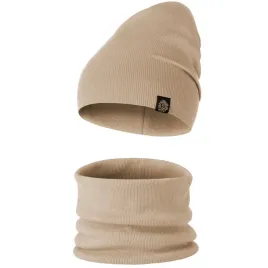 czapka-komin-komplet-dwuwarstwowy-przejsciowy-bawelna-prazek-52-58-bezowy
