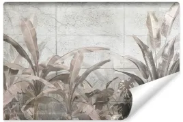 fototapeta-liscie-bananowca-betonowy-mur-abstrakcja-mural-450x300