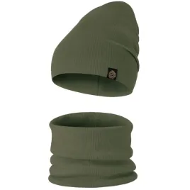 czapka-komin-komplet-dwuwarstwowy-przejsciowy-bawelna-prazek-46-50-khaki