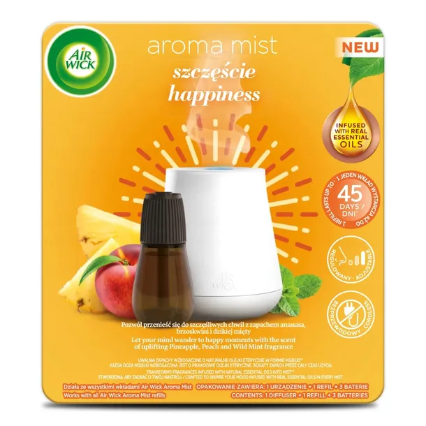 AIR WICK DYFUZOR ZAPACHOWY AROMATYCZNA MGIEŁKA + WKŁAD SZCZĘŚCIE 20ML