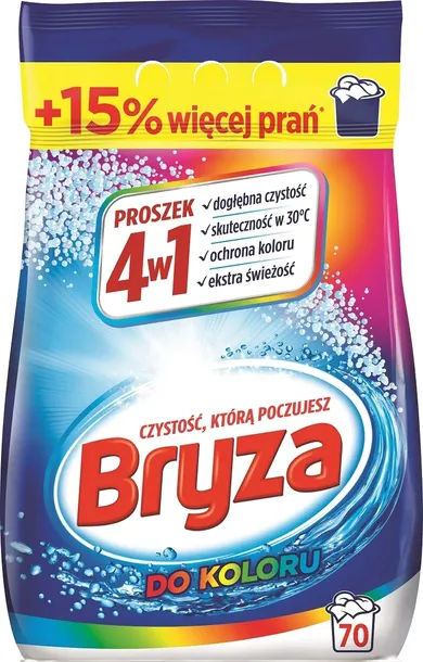 Bryza Color proszek do prania kolorowych ubrań koloru 4w1 4,55 kg/ 70 prań