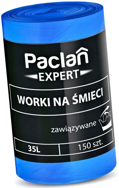 Worki na Śmieci PACLAN EXPERT WIĄZANE 35L 150 szt