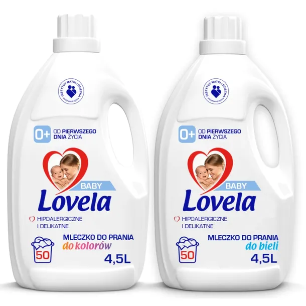 Lovela Baby Mleczko Płyn hipoalergiczny do prania bieli i koloru 2x 4,5L