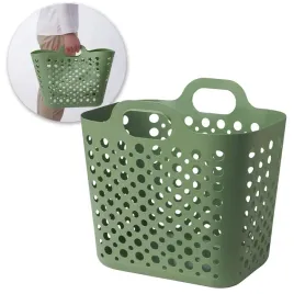 kosz-na-pranie-elastyczny-zielony-24-l-z-porecznymi-uchwytami
