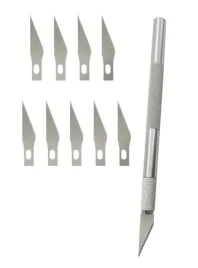 noz-modelarski-skalpel-nozyk-9-ostrzy-nozyk-diy-z-ostrzami