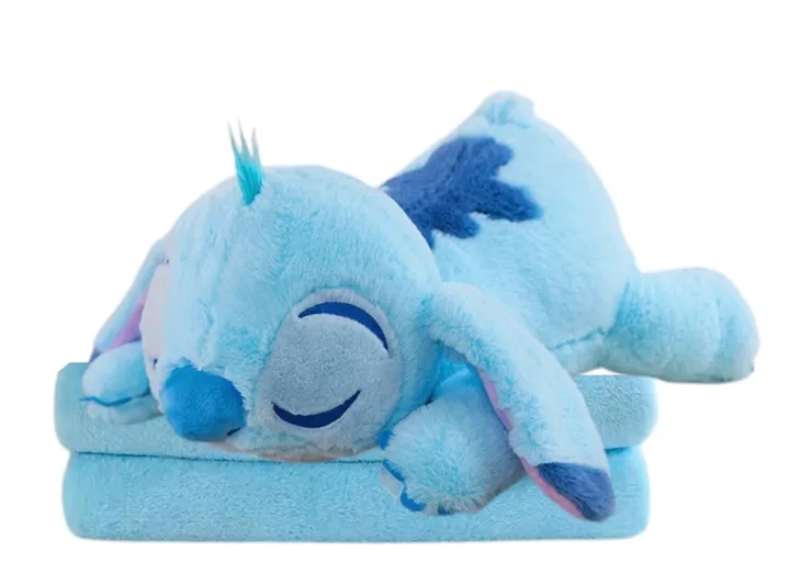DUŻA MASKOTKA ŚPIĄCY STITCH PODUSZKA KOCYK LILO I STICH PLUSZAK PRZYTULANKA