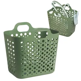 kosz-na-pranie-elastyczny-zielony-24-l-z-porecznymi-uchwytami
