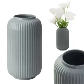 stylowy-wazon-kamionkowy-22-cm-szary-nowoczesny-wzor-dekoracja-salonu