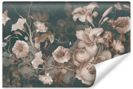 fototapeta-scienna-kwiaty-w-stylu-vintage-beton-mural-abstrakcja-450x300