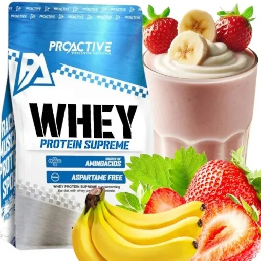 BIAŁKO WPC serwatkowe whey ODŻYWKA BIAŁKOWA ProActive 700g TRUSKAWKA BANAN