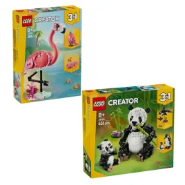 lego-creator-31170-dzikie-zwierzeta-rozowy-flaming-31165-rodzina-pand