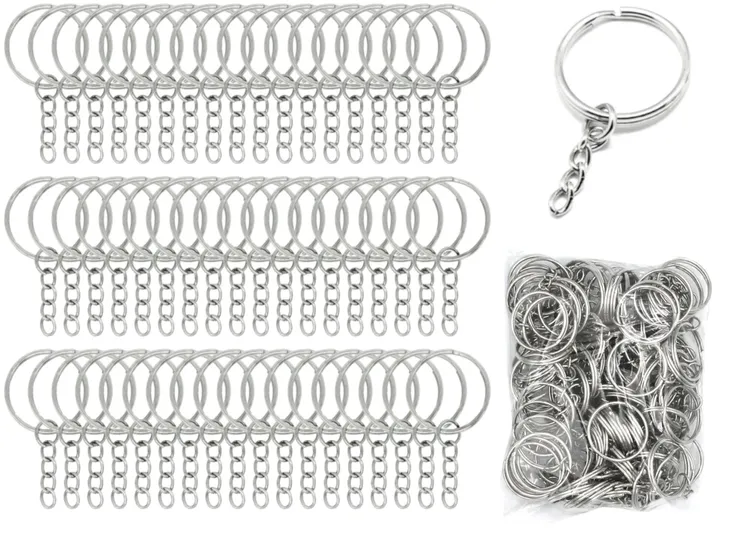 BAZA DO BRELOKÓW BRELOKA BRELOK BRELOCZEK KÓŁKO Z ŁAŃCUSZKIEM 24MM 100szt