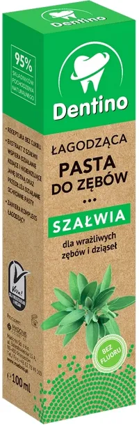 PASTA DO ZĘBÓW ŁAGODZĄCA Z EKSTRAKTEM Z SZAŁWII BEZ FLUORU DENTINO 100ml