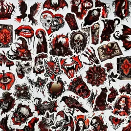 gotyckie-naklejki-wodoodporne-na-okno-kask-deskorolke-blysk-mix-red-50-szt