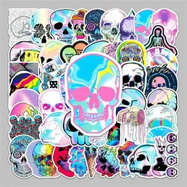 holograficzne-naklejki-wodoodporne-na-bidon-laptop-mix-czaszki-holo-50-szt