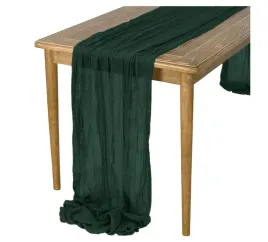 bieznik-boho-marszczony-butelkowa-zielen-zielony-rustykalny-stol-90x300-cm