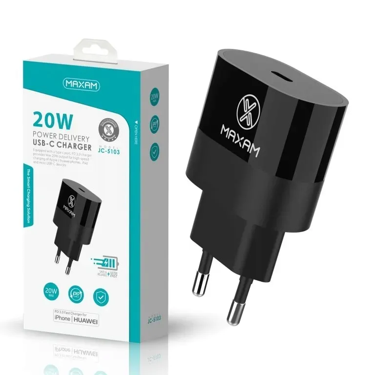 ladowarka-gniazdo-usb-c-20w-3a-czarna