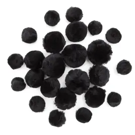 pompony-dekoracyjne-ozdobne-akrylowe-mix-czarne-24-sztuki