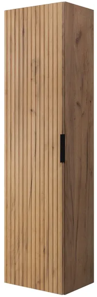 Szafka łazienkowa Wisząca Słupek Dąb 136 cm Modne RYFLOWANE fronty MDF