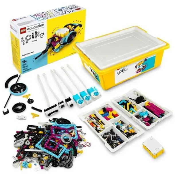 Zestaw LEGO Education SPIKE Prime 45678 i 45681 podstawa + rozszerzenie robot do nauki programowania Scratch Python 10+ na lekcje i kółko robotyki