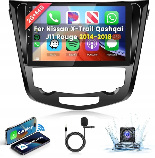 Radio samochodowe 2-din, stacja multimedialna do Nissan X-Trail, Qashqai