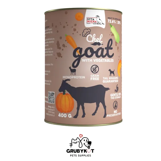 Mokra karma dla psa Syta Micha Adult Koza monobiałkowa puszka 400g