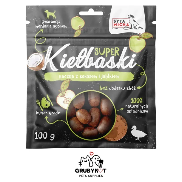 Przysmak dla psa SYTA MICHA Super kiełbaski z kaczką 100g
