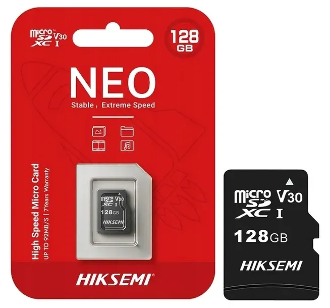 Karta pamięci microSD 128Gb do kamer bez adaptera NEO HikSemi by Hikvision