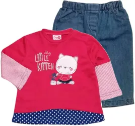 komplet-niemowlecy-buzka-spodenki-jeans-86