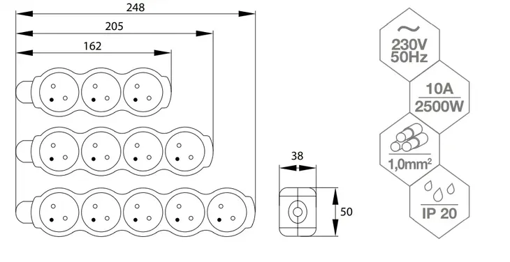 przedluzacz-bialy-3-metry-piec-5-gniazd-stan-nowy