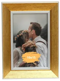 ramka-na-zdjecie-10x15-zlota-gloria-srebrny-pasek