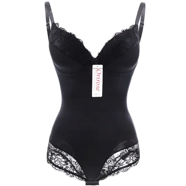 Orirose satynowe BODY WYSZCZUPLAJĄCE modelujące brzuch BIUSTONOSZ push-up