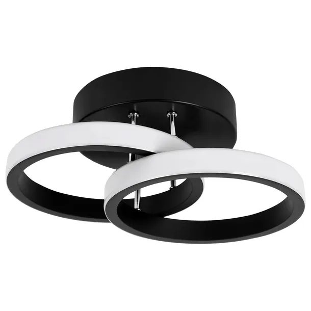 Lampa Sufitowa LED Żyrandol Plafon Natynkowy Nowoczesna Okrągła Czarna 18W