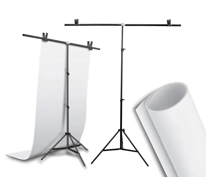 Zestaw Do Tła Typ T 150x220 Tło Pvc Białe 100x200 White Winyl