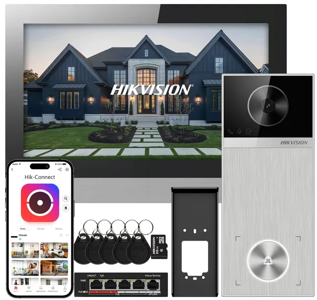 WIDEODOMOFON HIKVISION DS-KIS613-S WiFi APLIKACJA FURTKA BRAMA BRELOKI POE