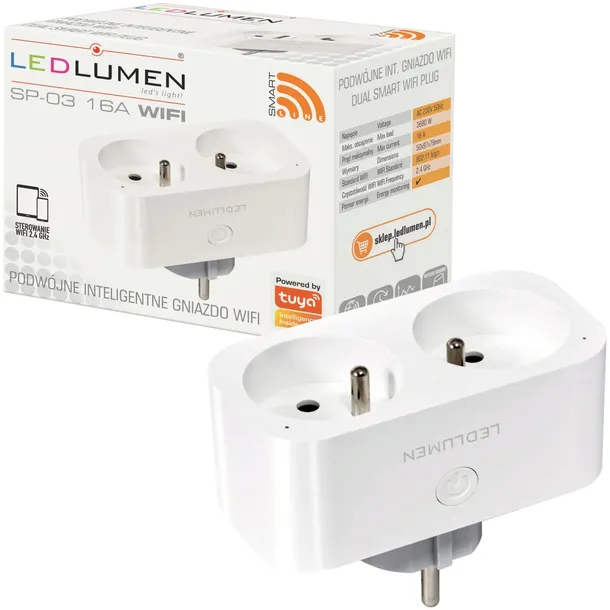 2x-inteligentne-gniazdko-elektryczne-watomierz-programator-wifi-tuya-smart-marka-ledlumen