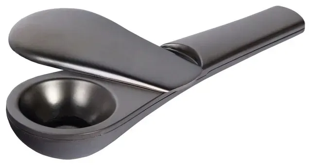 Lufka fifka metalowa czarna w czarnym etui 9,5cm