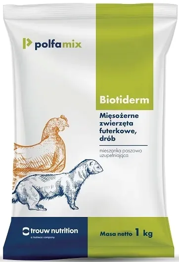 Biotiderm 1 KG proszek Sierść Pióra Witaminy Drób Psy Koty