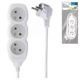Zdjęcie produktu Przedłużacz 3-gniazda z/u 1,5m biały EMOS