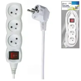 Zdjęcie produktu Przedłużacz kabel 3-gniazda 1,2m z wyłącznikiem