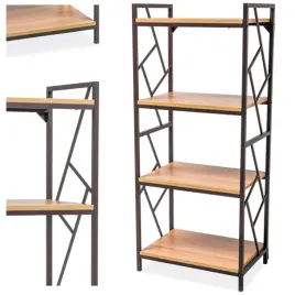 regal-metalowy-na-ksiazki-zabawki-rosliny-4-polki-loft-tablo-r4-dab