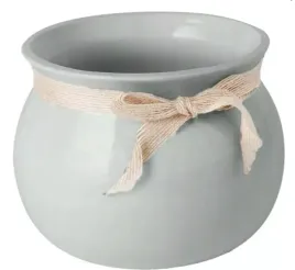 doniczka-ceramiczna-oslonka-ze-wstazka-szara-16-cm