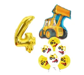 zestaw-balonow-na-4-czwarte-urodziny-koparka-zolta-maszyny-budowlane-8-szt