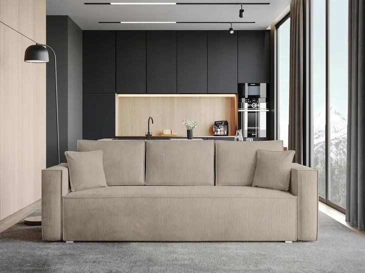 Sofa z funkcją spania TOP trzyosobowa kanapa rozkładana sztruks
