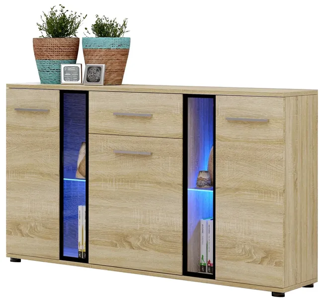 Nowoczesna Komoda CUBE dąb sonoma 140 cm