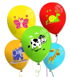 balony-zwierzatka-25-szt-kolorowe-zoo-safari-balon-motyl-slimak-krowa-slon
