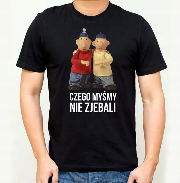 KOSZULKA SĄSIEDZI NADRUKIEM T-SHIRT ŚMIESZNY Prezent DLA SĄSIADA PAT I MAT