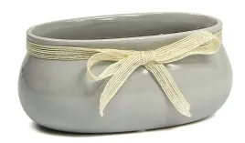oslonka-ceramiczna-na-kwiaty-szara-ze-wstazka-ozdobna-18-cm