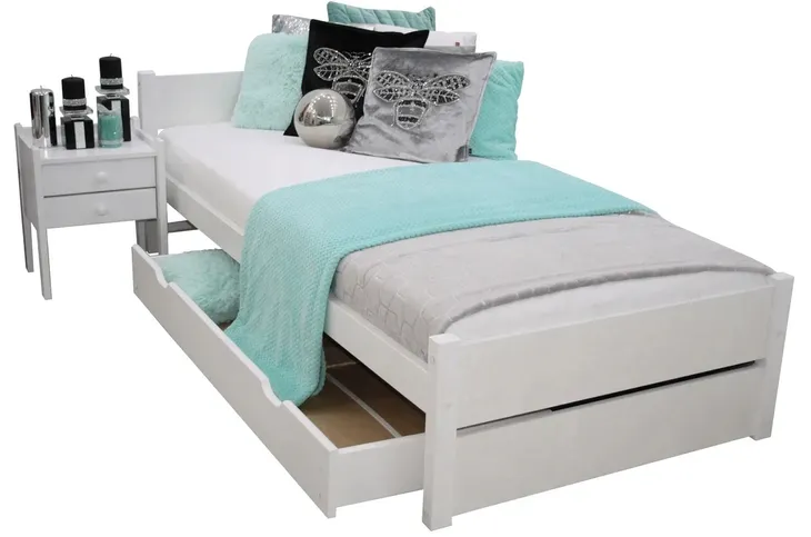 Łóżko drewniane POLA 100x200 białe MATERAC +STELAŻ gratis masywne producent