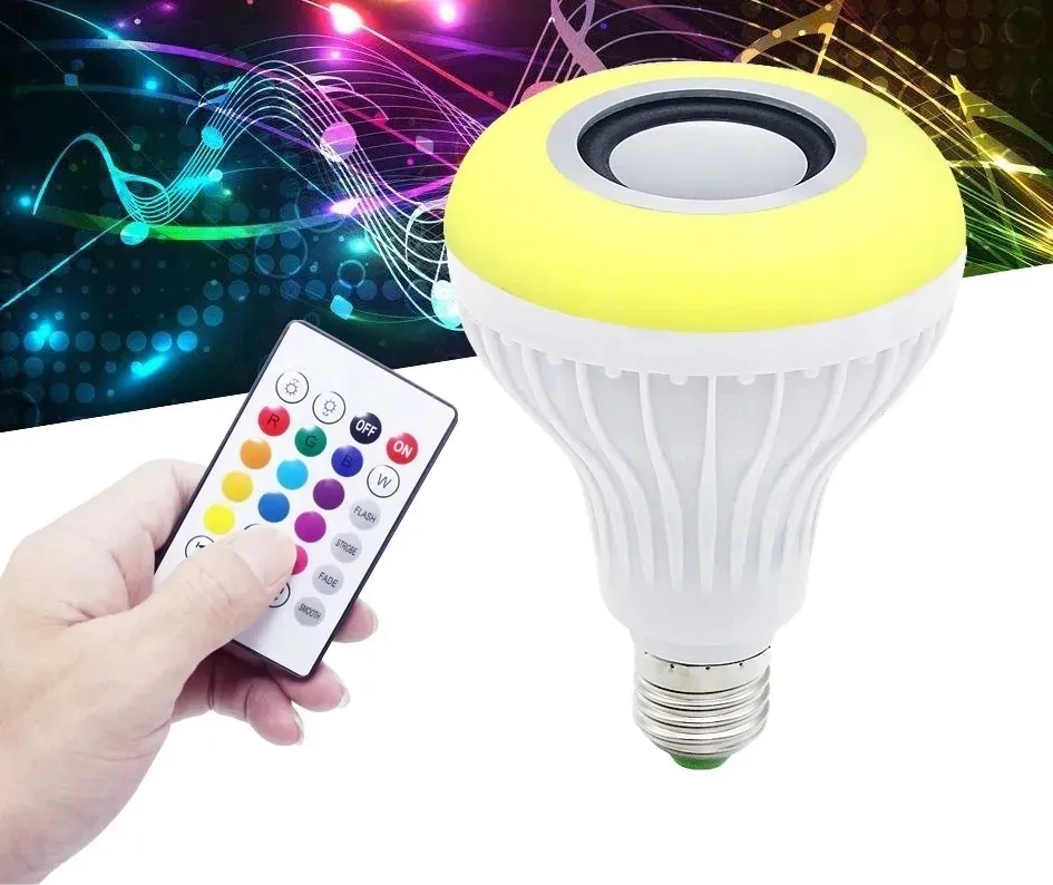 glosnik-bluetooth-zarowka-e27-led-rgb-disco-pilot-stan-nowy